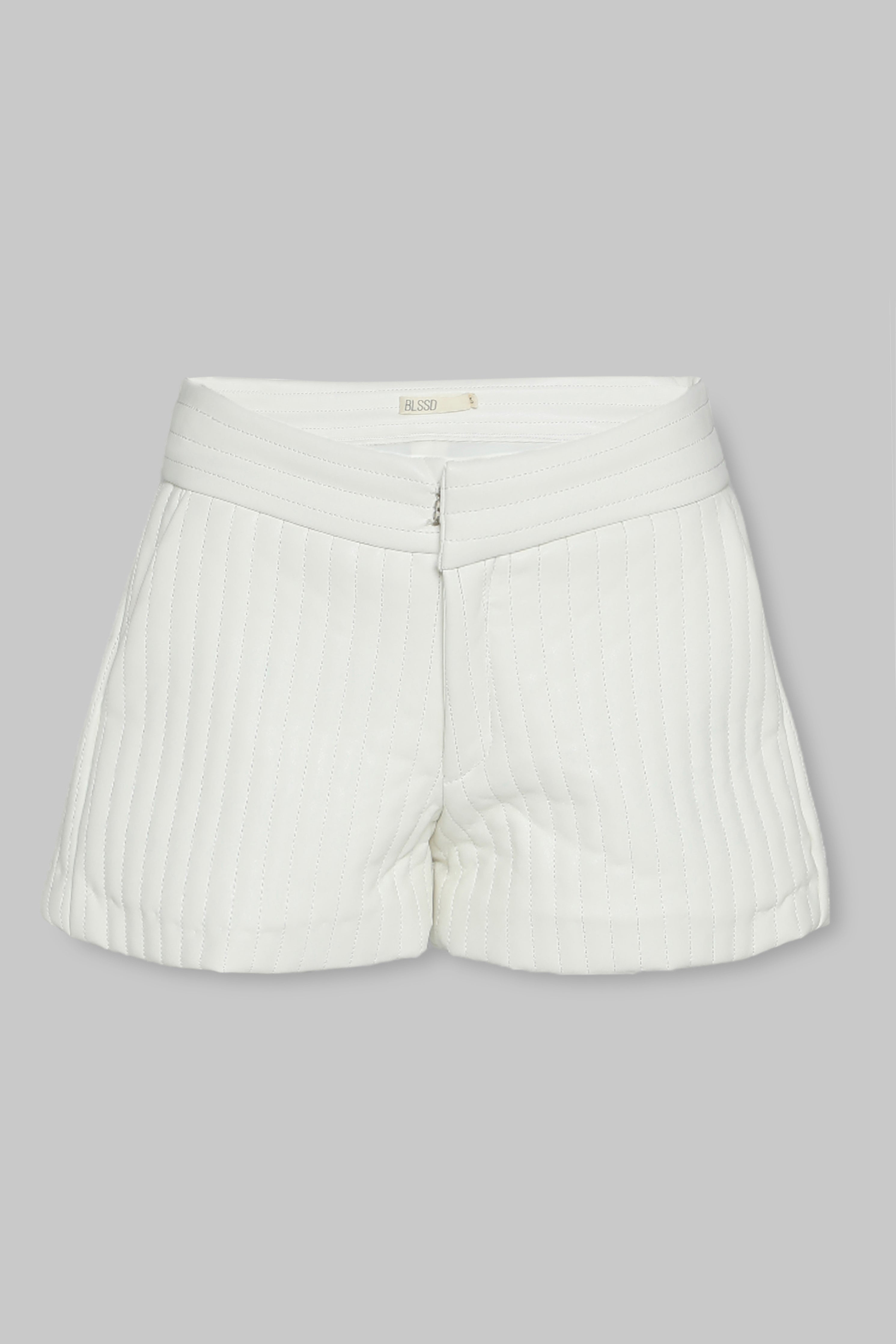 RIBBED VEGAN LEATHER SHORTS