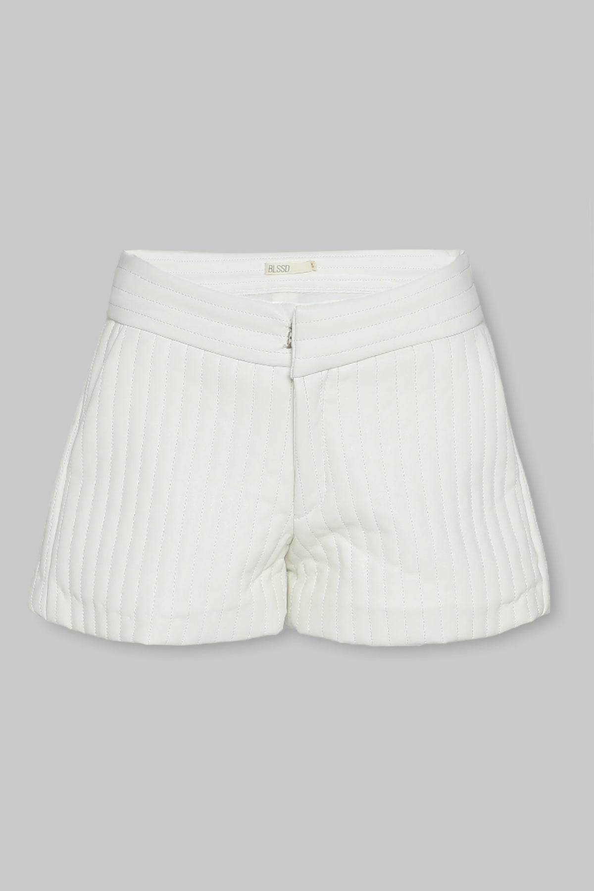 RIBBED VEGAN LEATHER SHORTS