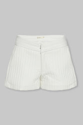 RIBBED VEGAN LEATHER SHORTS