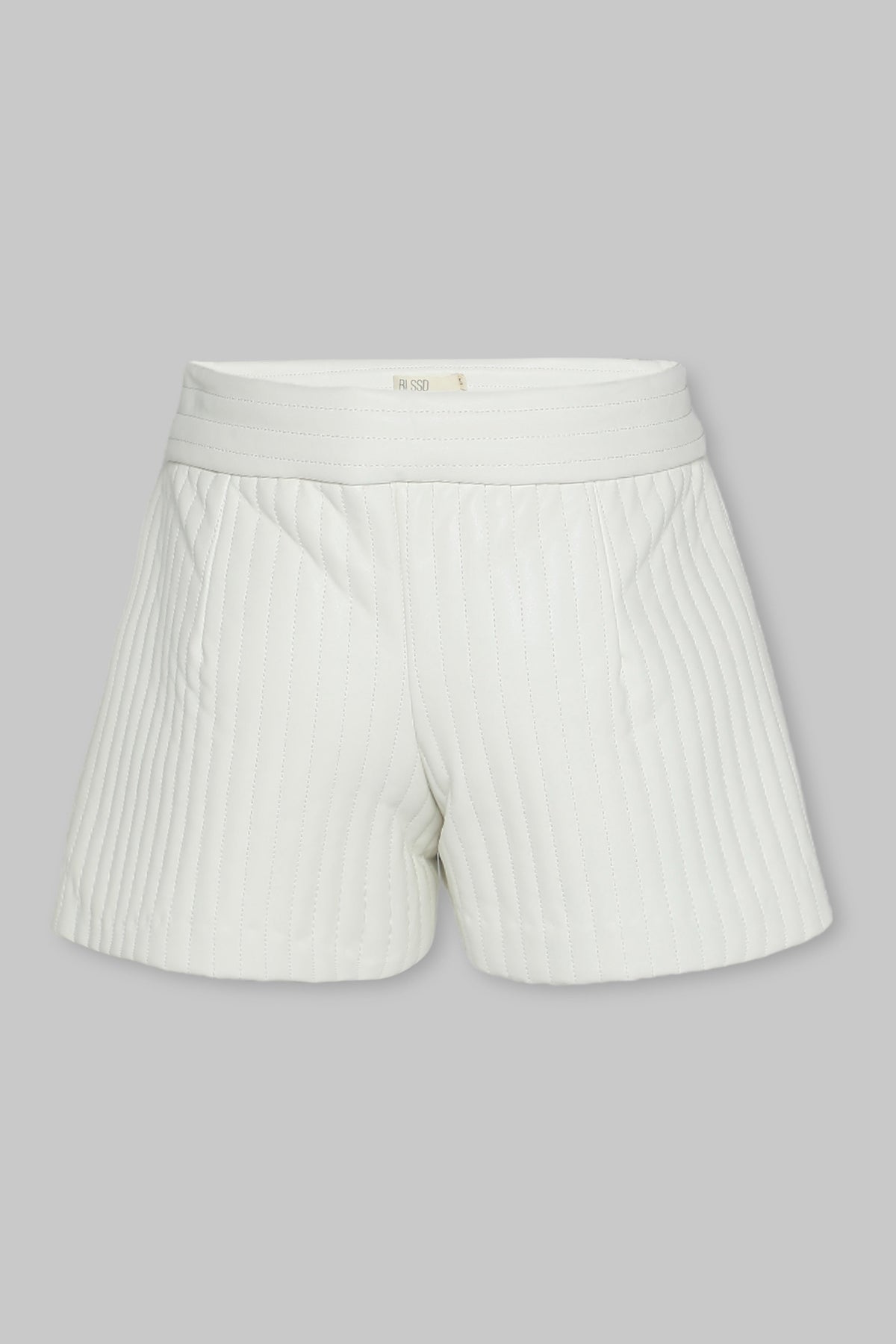 RIBBED VEGAN LEATHER SHORTS