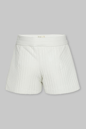 RIBBED VEGAN LEATHER SHORTS