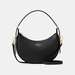 Nova Crinkle Metallic Small Crescent Shoulder Bag