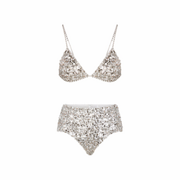 Novelty Intimates Sequin Bralette and Hipster Set