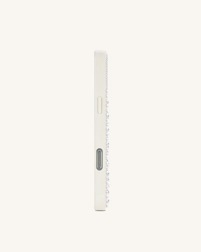 Pearl Star Embellished Phone Case - White