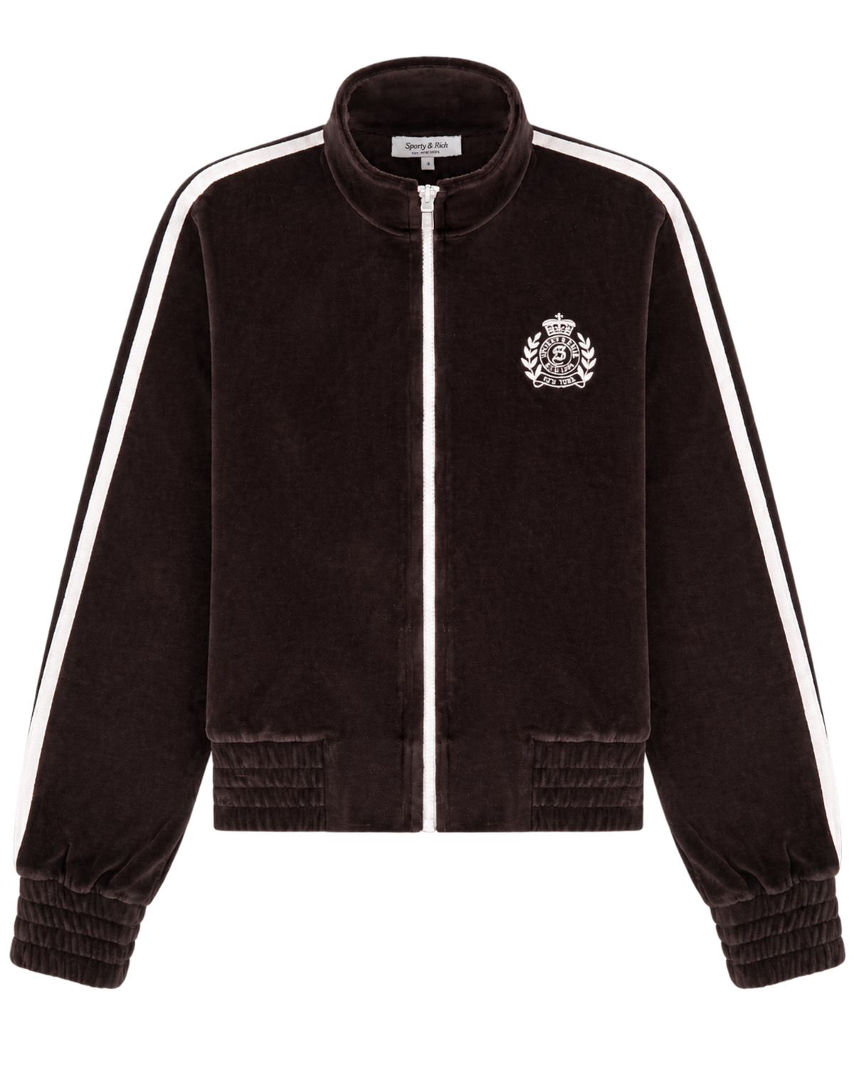 NY Crest Elio Velour Track Jacket - Chocolate