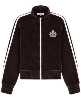 NY Crest Elio Velour Track Jacket - Chocolate