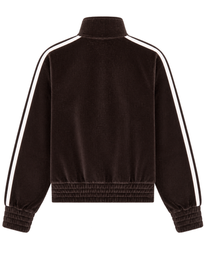 NY Crest Elio Velour Track Jacket - Chocolate