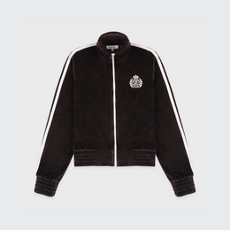 NY Crest Elio Velour Track Jacket - Chocolate