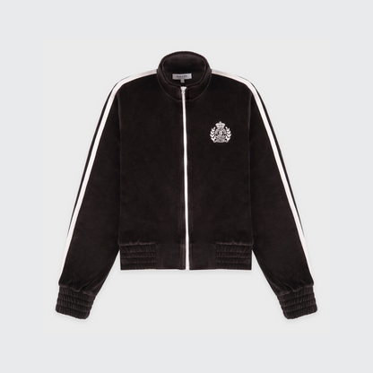 NY Crest Elio Velour Track Jacket - Chocolate
