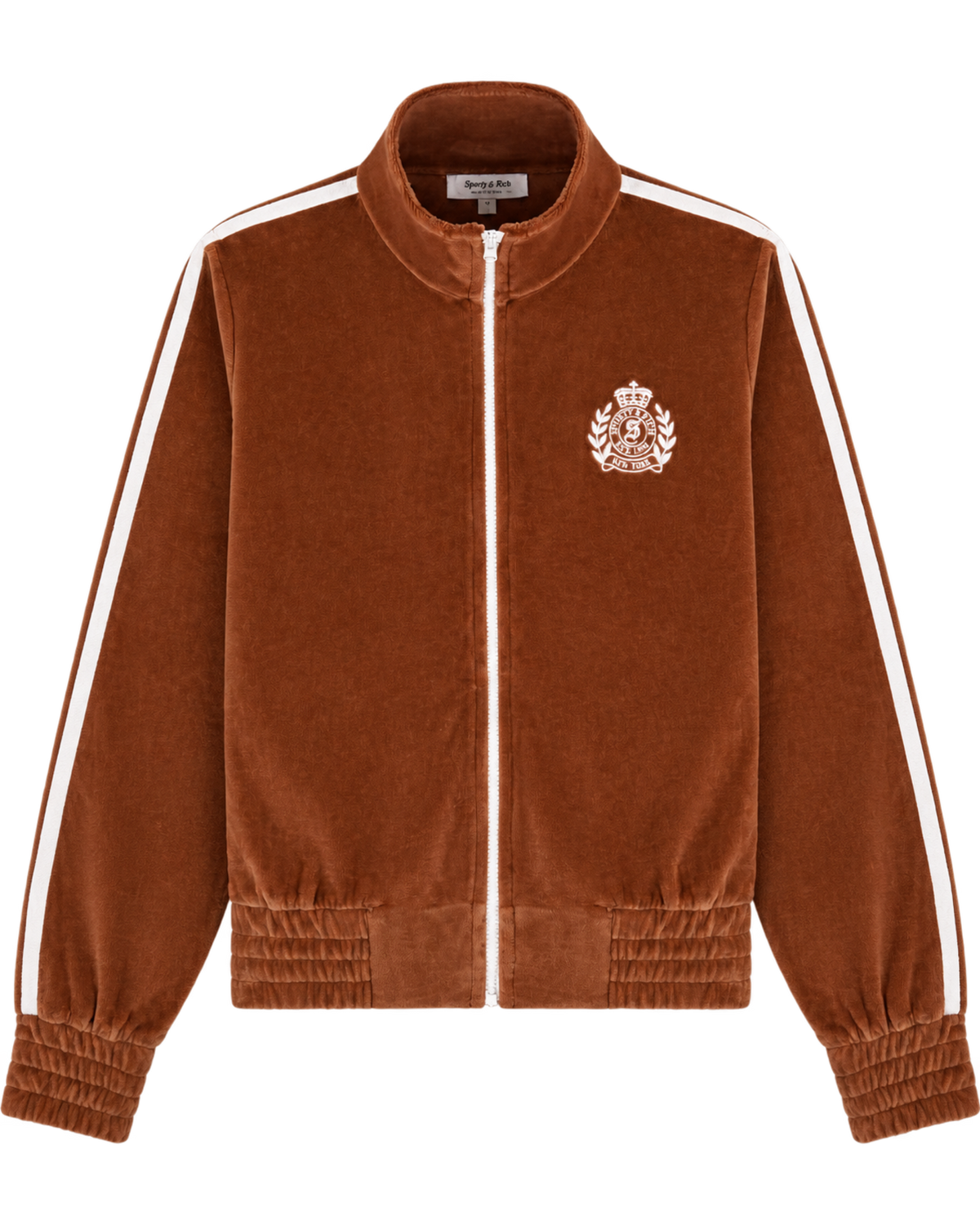 NY Crest Elio Velour Track Jacket - Tobacco