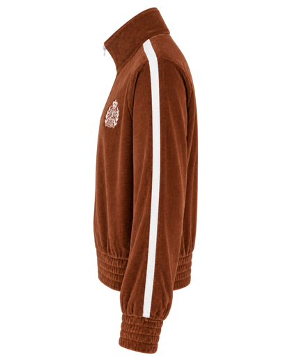 NY Crest Elio Velour Track Jacket - Tobacco