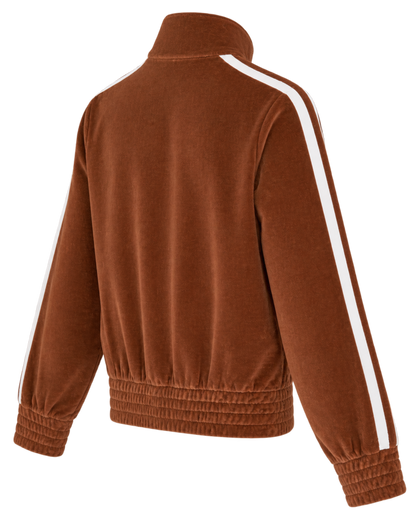 NY Crest Elio Velour Track Jacket - Tobacco