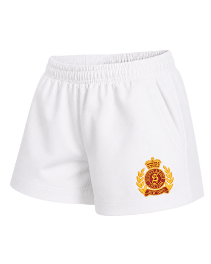 NY Crest Embroidered Disco Short - White