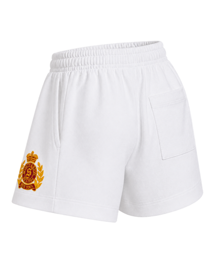 NY Crest Embroidered Disco Short - White