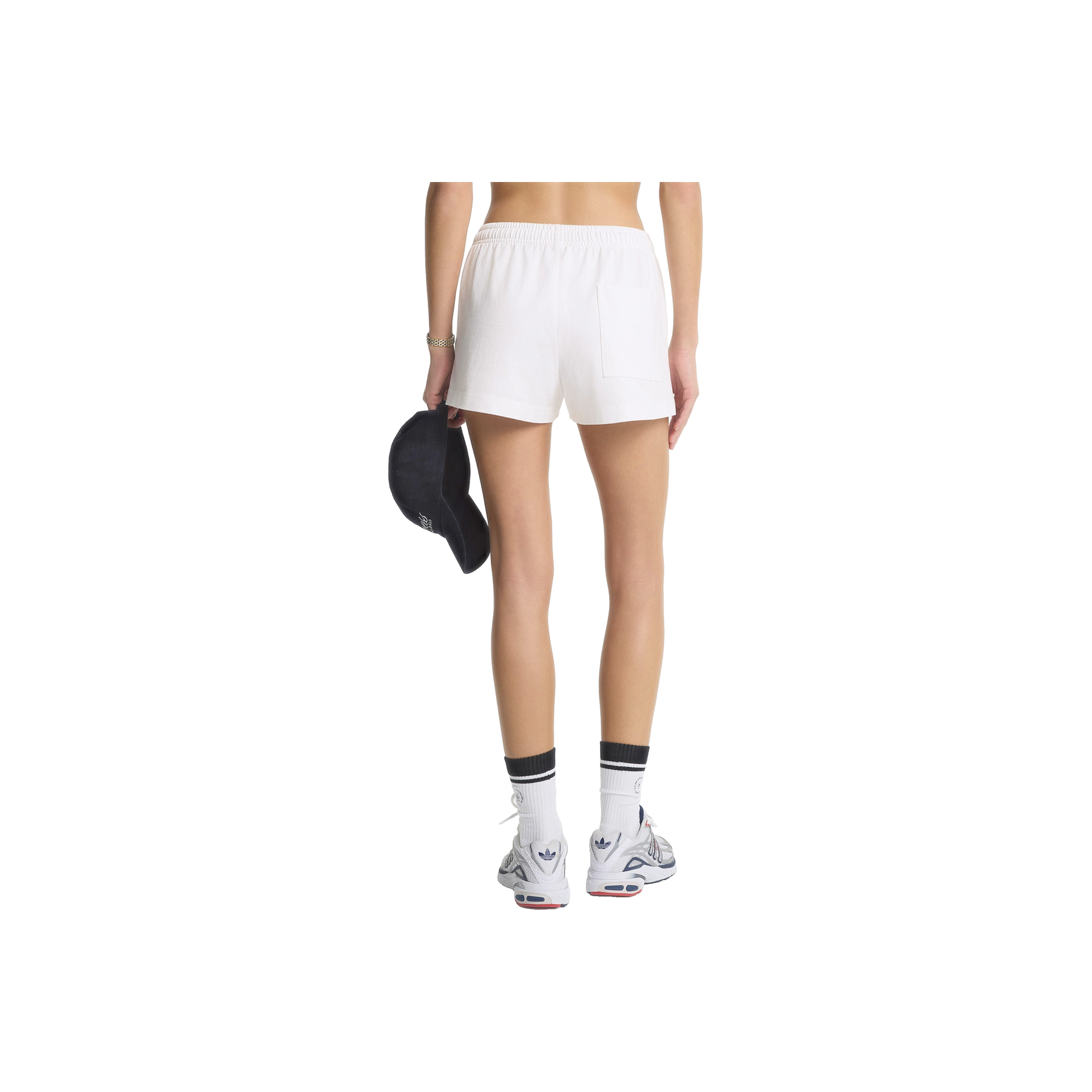 NY Crest Embroidered Disco Short - White