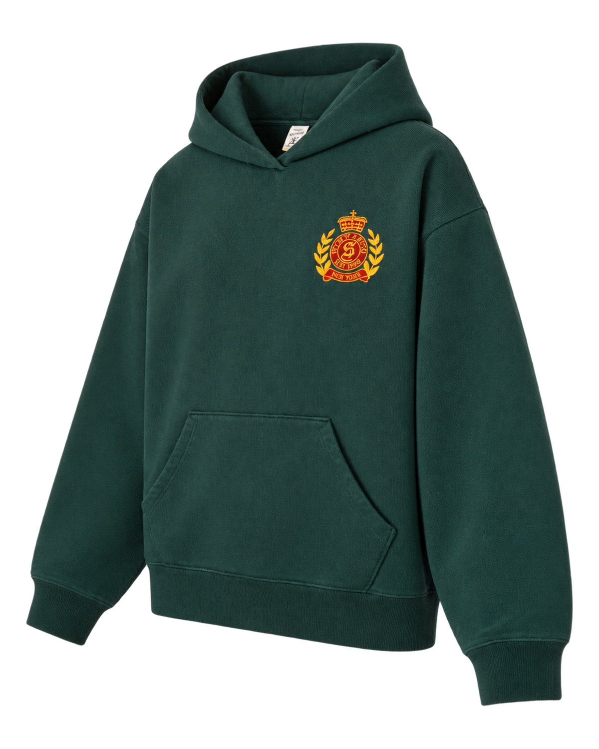 NY Crest Embroidered Hoodie - Forest