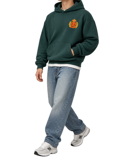 NY Crest Embroidered Hoodie - Forest