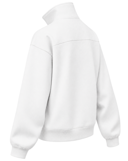 NY Crest Embroidered Quarter Zip - White