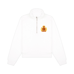 NY Crest Embroidered Quarter Zip - White