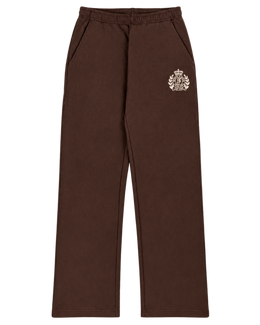 NY Crest Embroidered Wide Sweatpant - Chocolate
