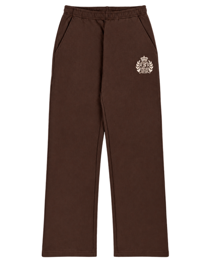NY Crest Embroidered Wide Sweatpant - Chocolate