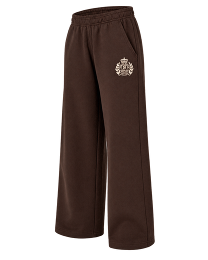 NY Crest Embroidered Wide Sweatpant - Chocolate