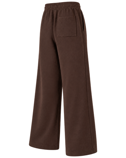 NY Crest Embroidered Wide Sweatpant - Chocolate