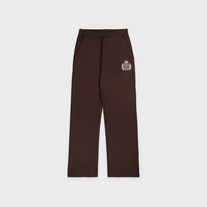 NY Crest Embroidered Wide Sweatpant - Chocolate