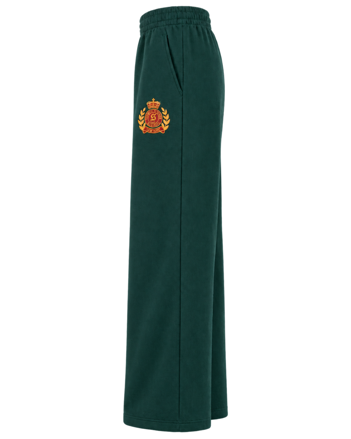 NY Crest Embroidered Wide Sweatpant - Forest