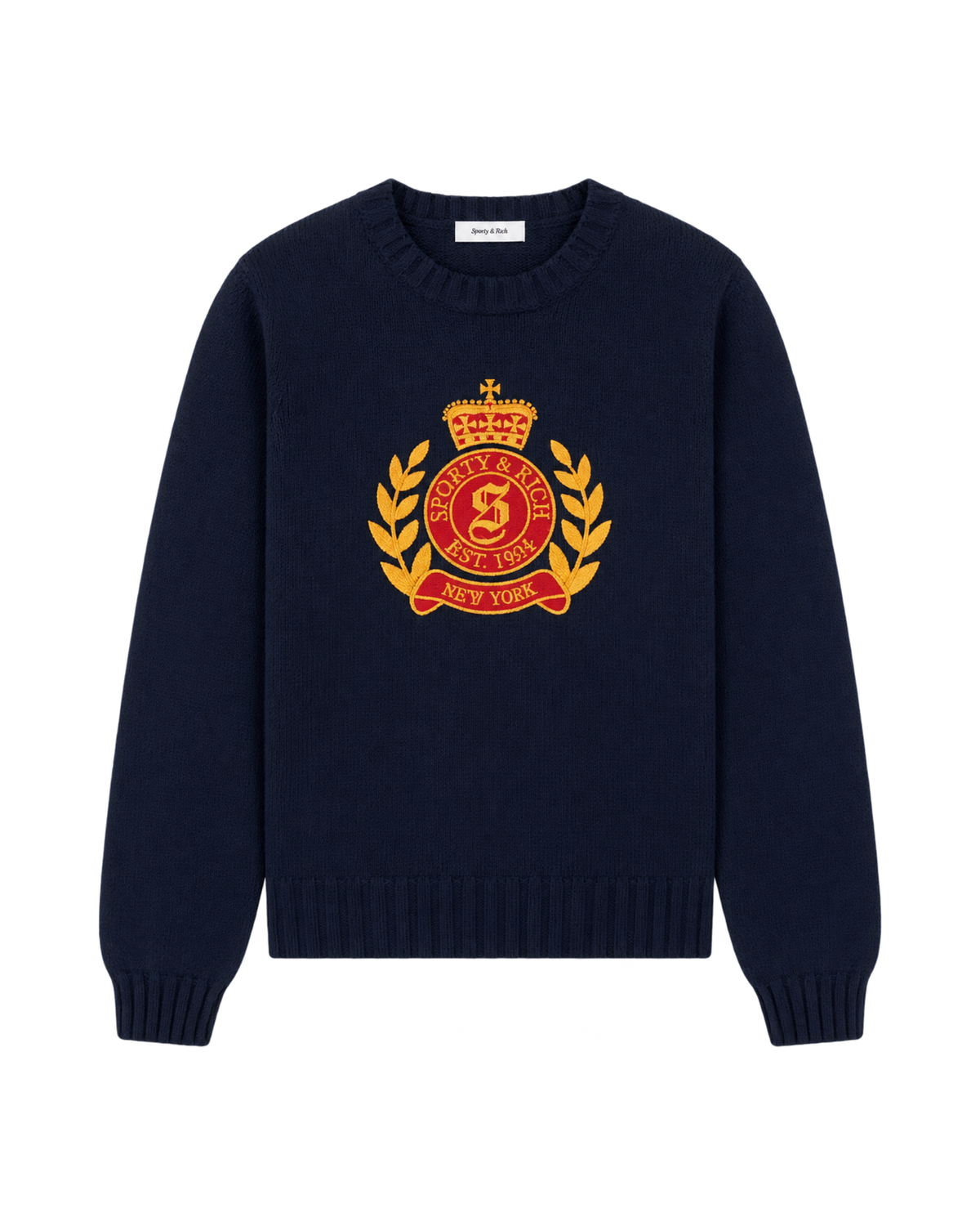NY Crest Knitted Sweater - Navy