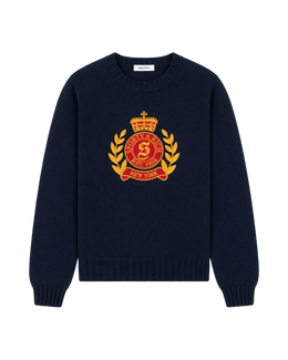 NY Crest Knitted Sweater - Navy