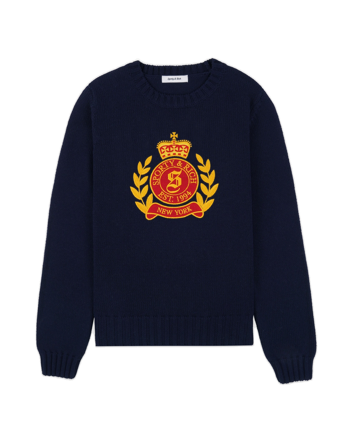 NY Crest Knitted Sweater - Navy
