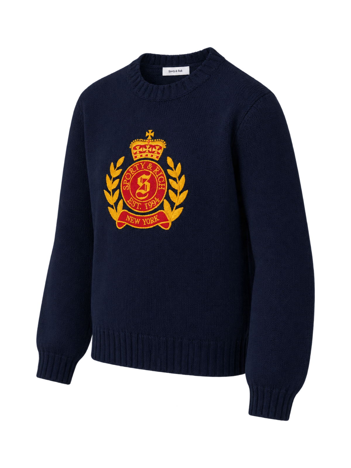 NY Crest Knitted Sweater - Navy