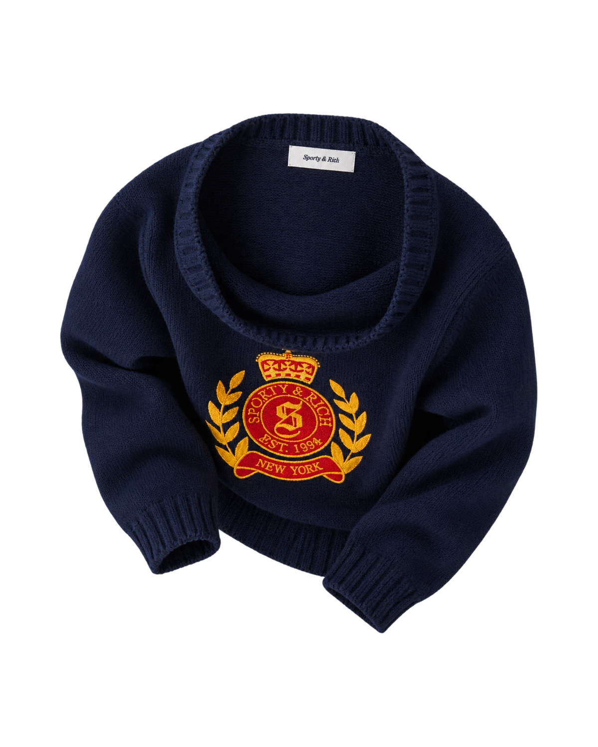 NY Crest Knitted Sweater - Navy