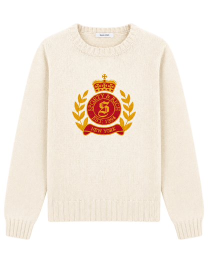 NY Crest Knitted Sweater - Ecru