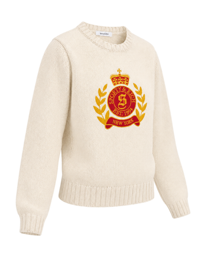 NY Crest Knitted Sweater - Ecru