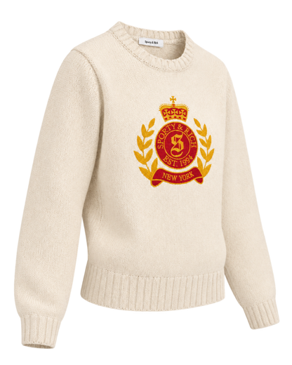 NY Crest Knitted Sweater - Ecru