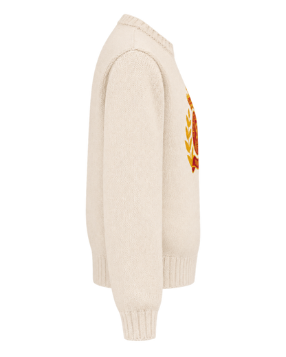 NY Crest Knitted Sweater - Ecru