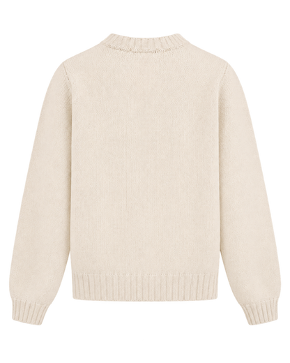 NY Crest Knitted Sweater - Ecru