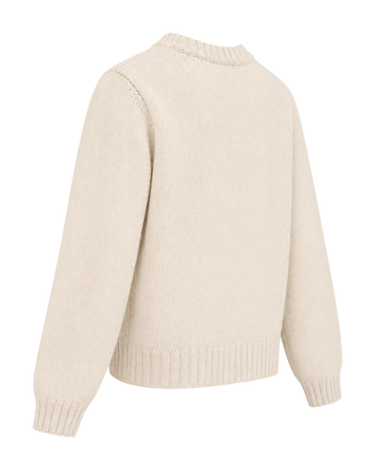 NY Crest Knitted Sweater - Ecru