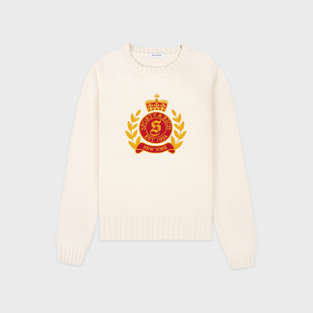 NY Crest Knitted Sweater - Ecru