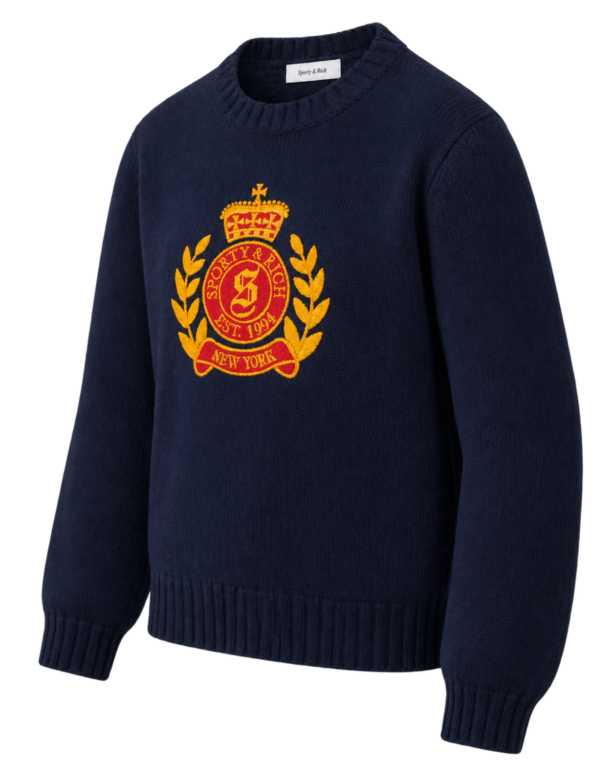 NY Crest Knitted Sweater - Navy