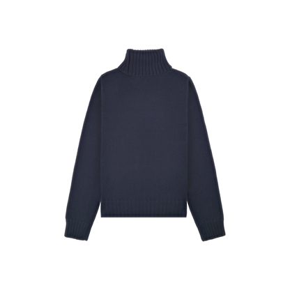 NY Crest Knitted Turtleneck - Navy