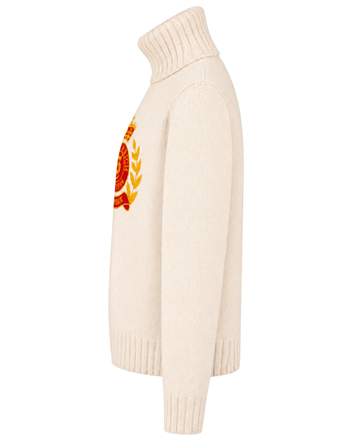 NY Crest Knitted Turtleneck - Ecru