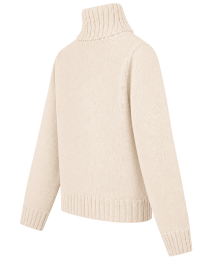 NY Crest Knitted Turtleneck - Ecru