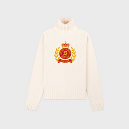 NY Crest Knitted Turtleneck - Ecru