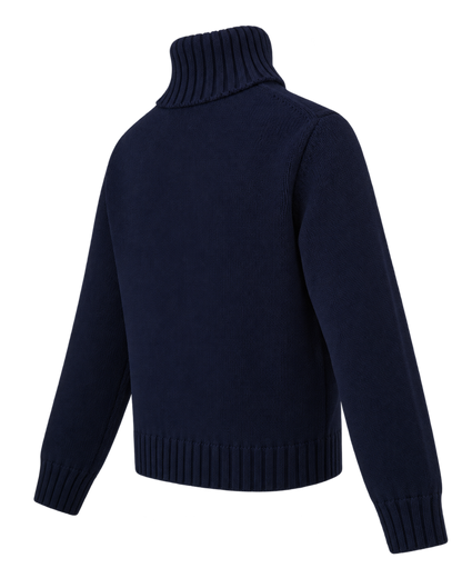NY Crest Knitted Turtleneck - Navy