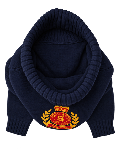 NY Crest Knitted Turtleneck - Navy