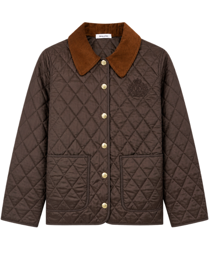 NY Crest Nylon Quilted Jacket - Chocolate