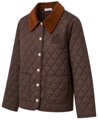NY Crest Nylon Quilted Jacket - Chocolate